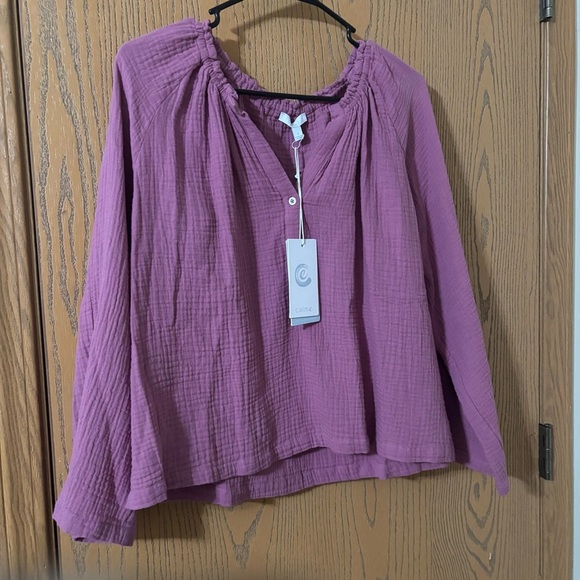 Calme by Johnny Was Split Neck Top (Liya) - NWT - Picture 3 of 7